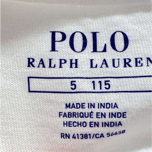 Polo by Ralph Lauren NWOT Sz 5 White Graphic T-Shirt - Picture 4 of 5